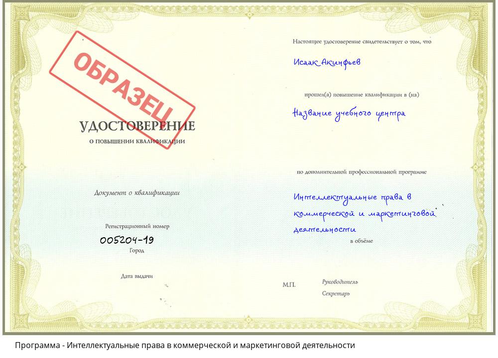 Интеллектуальные права в коммерческой и маркетинговой деятельности Омск