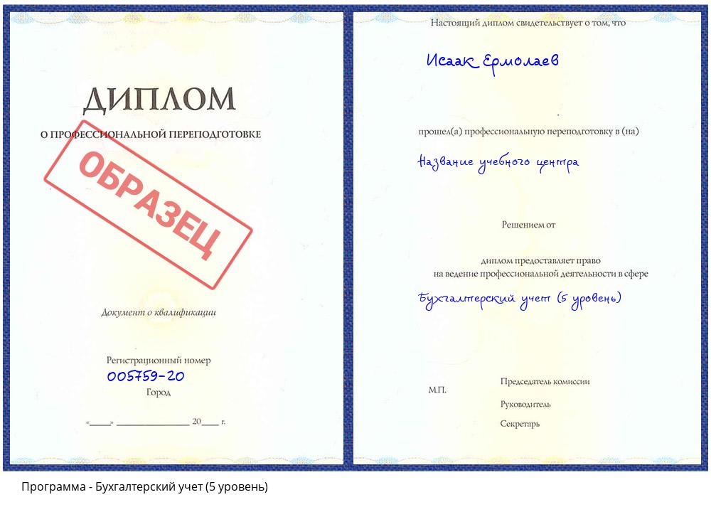 Бухгалтерский учет (5 уровень) Омск