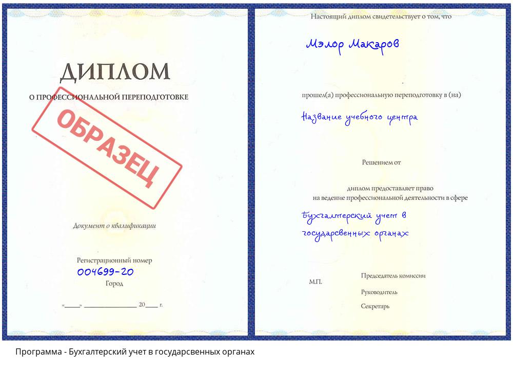 Бухгалтерский учет в государсвенных органах Омск